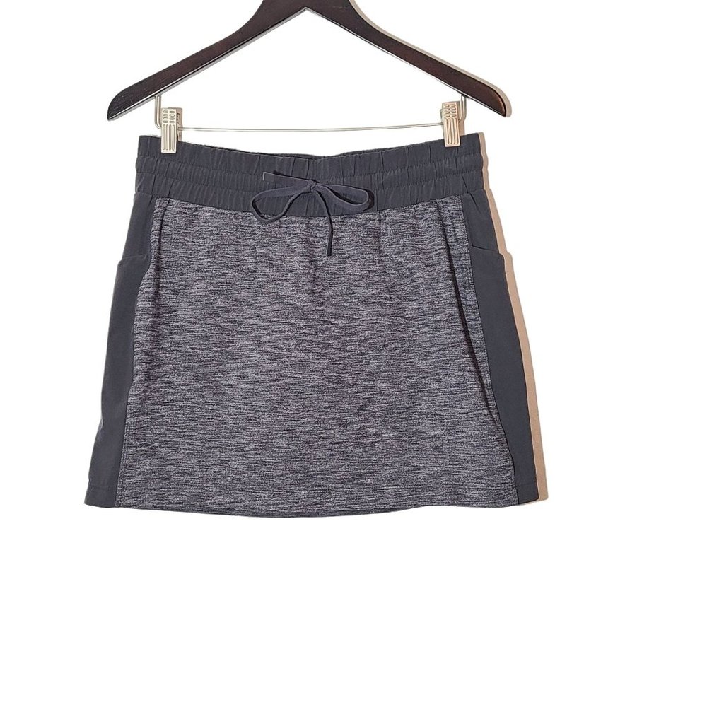 Athleta Women's Excursion Hybrid Tennis Skort Skirt Sz S Heathered Gray Black